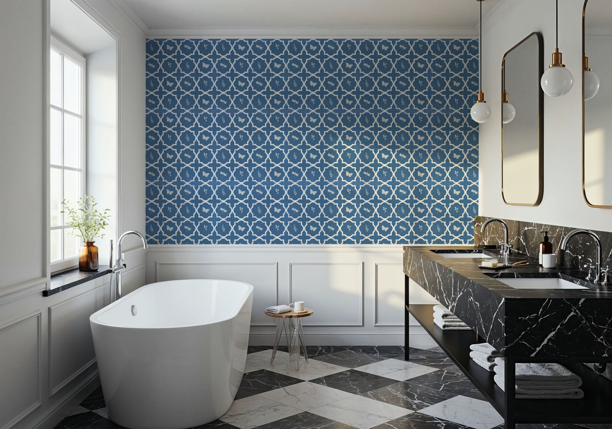 Light Blue Fields Mural Wallpaper - room preview 02