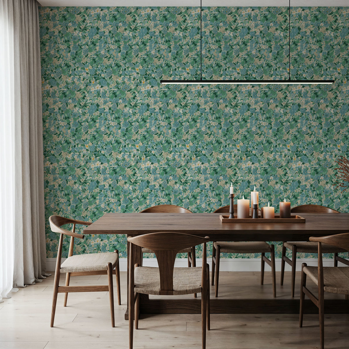 Floral Blossom Juniper Mural Wallpaper - room preview 02