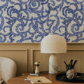 Olive Tree, Indigo Mural Wallpaper - room preview 02