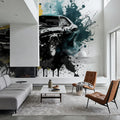 Muscle Car Action Mural Wallpaper - room preview 02