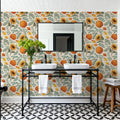 Pumpkin Harvest White Mural Wallpaper - room preview 02