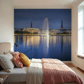 Twilight Fountain Mural Wallpaper - room preview 02