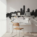 Milwaukee Wisconsin Skyline Black & White Mural Wallpaper - room preview 02