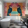 Tropical Birds IV Mural Wallpaper - room preview 02