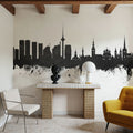 Tallinn Estonia Skyline Black & White Mural Wallpaper - room preview 02