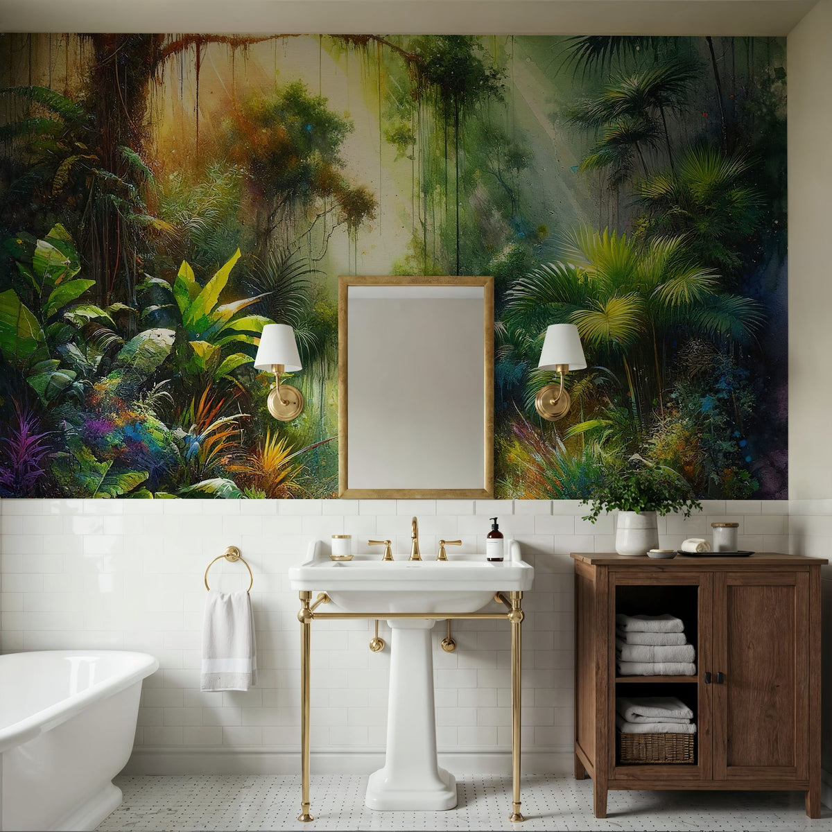 Vibrance of the Jungle Mural Wallpaper - room preview 02