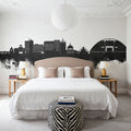 Milton Keynes England Skyline Black & White Mural Wallpaper - room preview 02