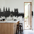 Maastricht the Netherlands Skyline Black & White Mural Wallpaper - room preview 02
