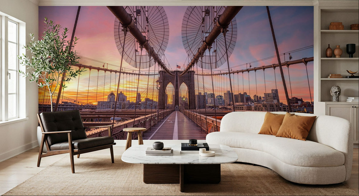 Brooklyn Bridge At Sunrise Pt. II Mural Wallpaper - room preview 02