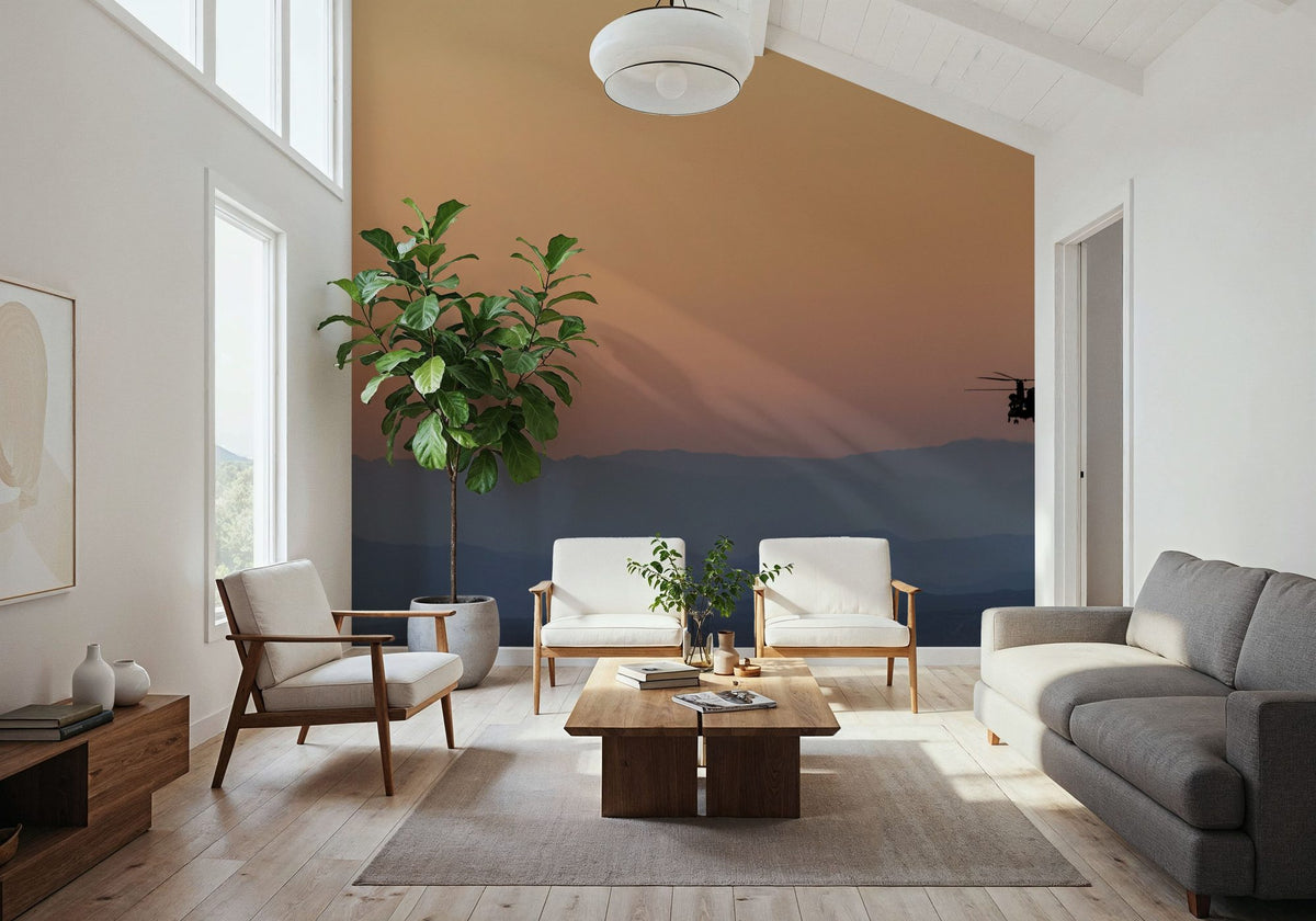 Helicopter Horizon Mural Wallpaper - room preview 02