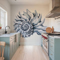 Coastal Imperial Shell Navy Mural Wallpaper - room preview 02
