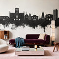 St Albans England Skyline Black & White Mural Wallpaper - room preview 02