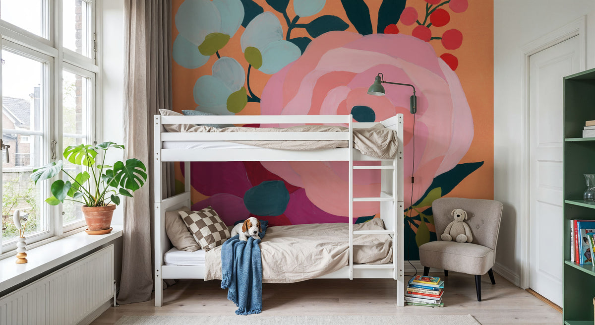 Pretty Florals II Mural Wallpaper - room preview 02