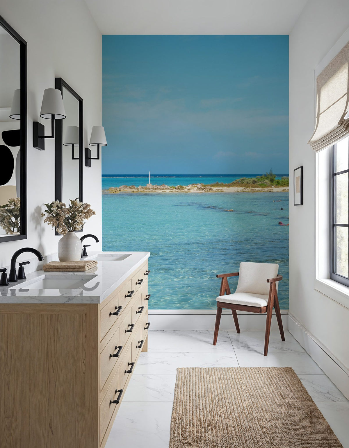 Turquoise Paradise Mural Wallpaper - room preview 02