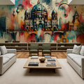 Watercolor Skyline Berlin Mural Wallpaper - room preview 02