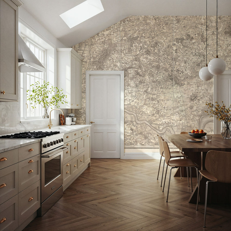 World Map Wallpaper Mural – Map Wall Mural – Along the River Thames