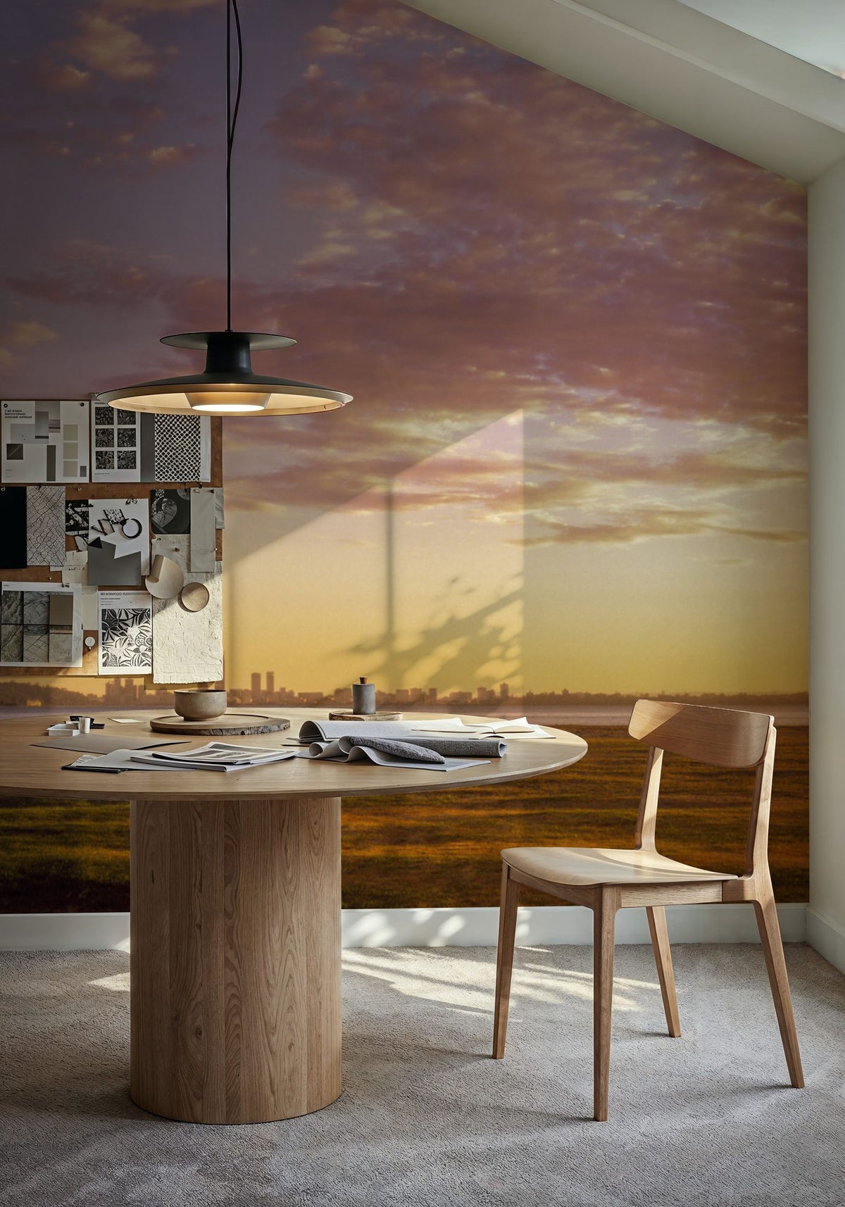 Twilight Solitude Orange Mural Wallpaper - room preview 02