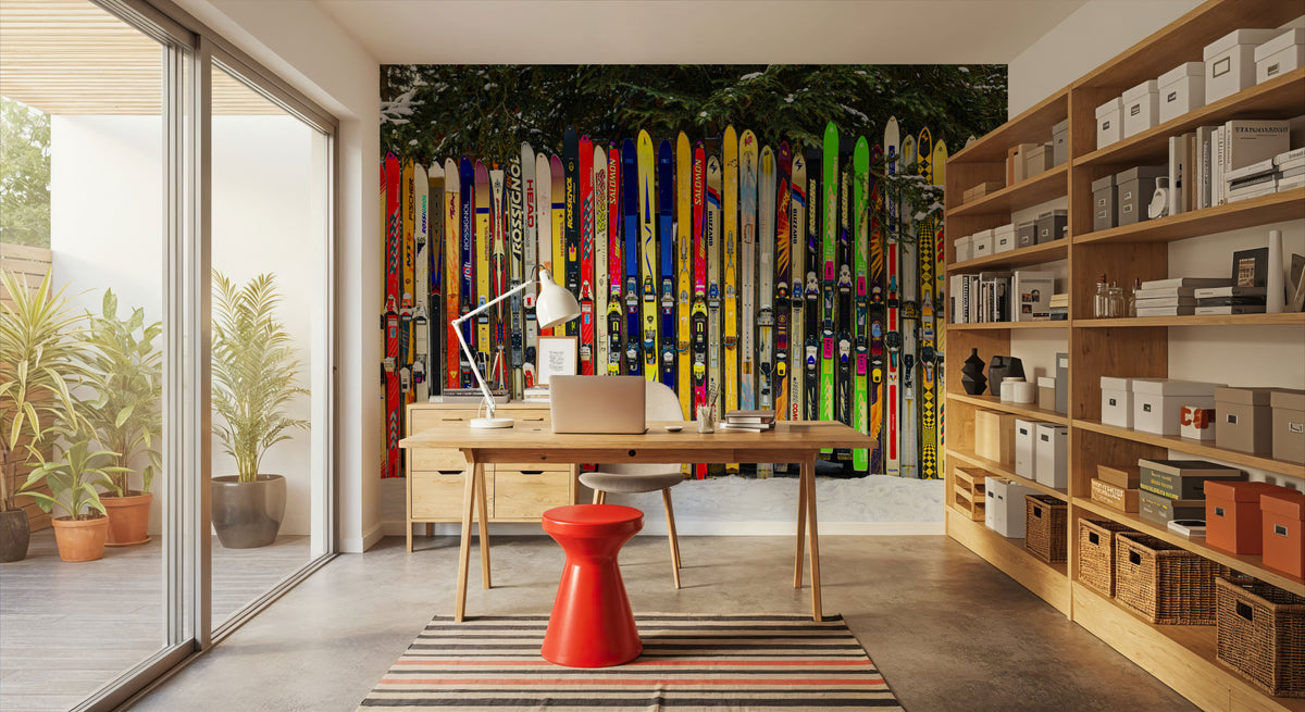 Ski Memories Mural Wallpaper - room preview 02