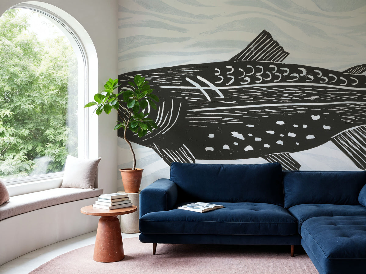 Fly Fishing I Mural Wallpaper - room preview 02