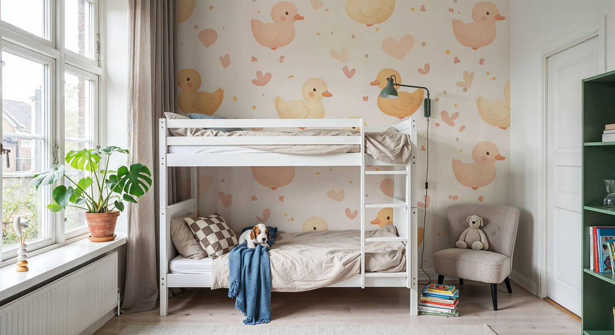 Cute Ducklings Mural Wallpaper - room preview 02