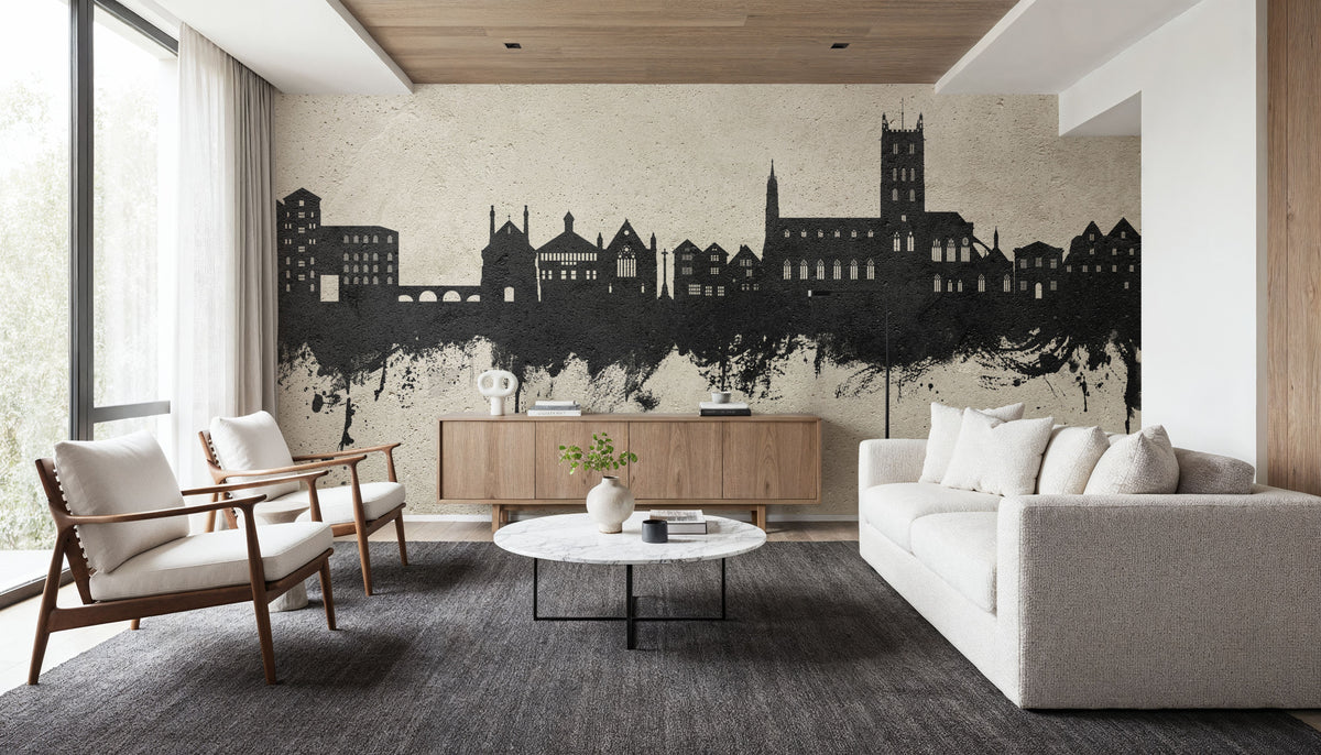 Tewkesbury England Skyline Concrete Mural Wallpaper - room preview 02