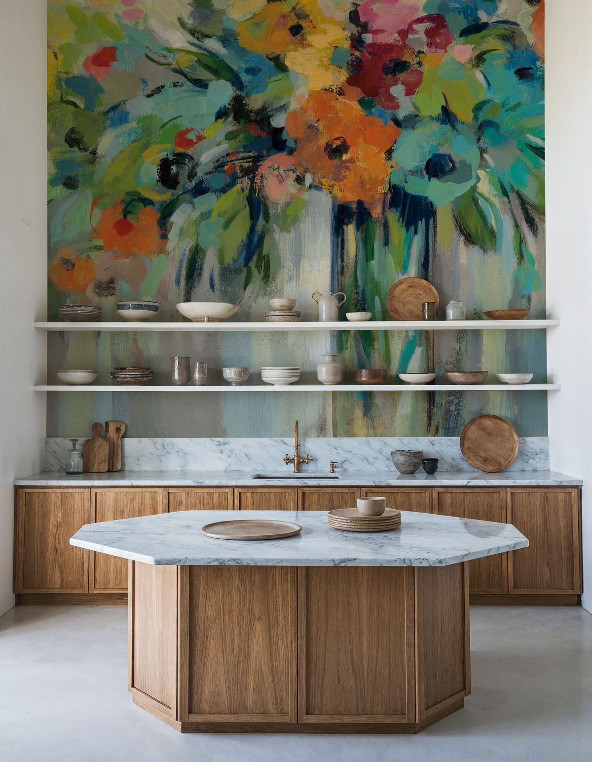 Flower Cloud Mural Wallpaper - room preview 02