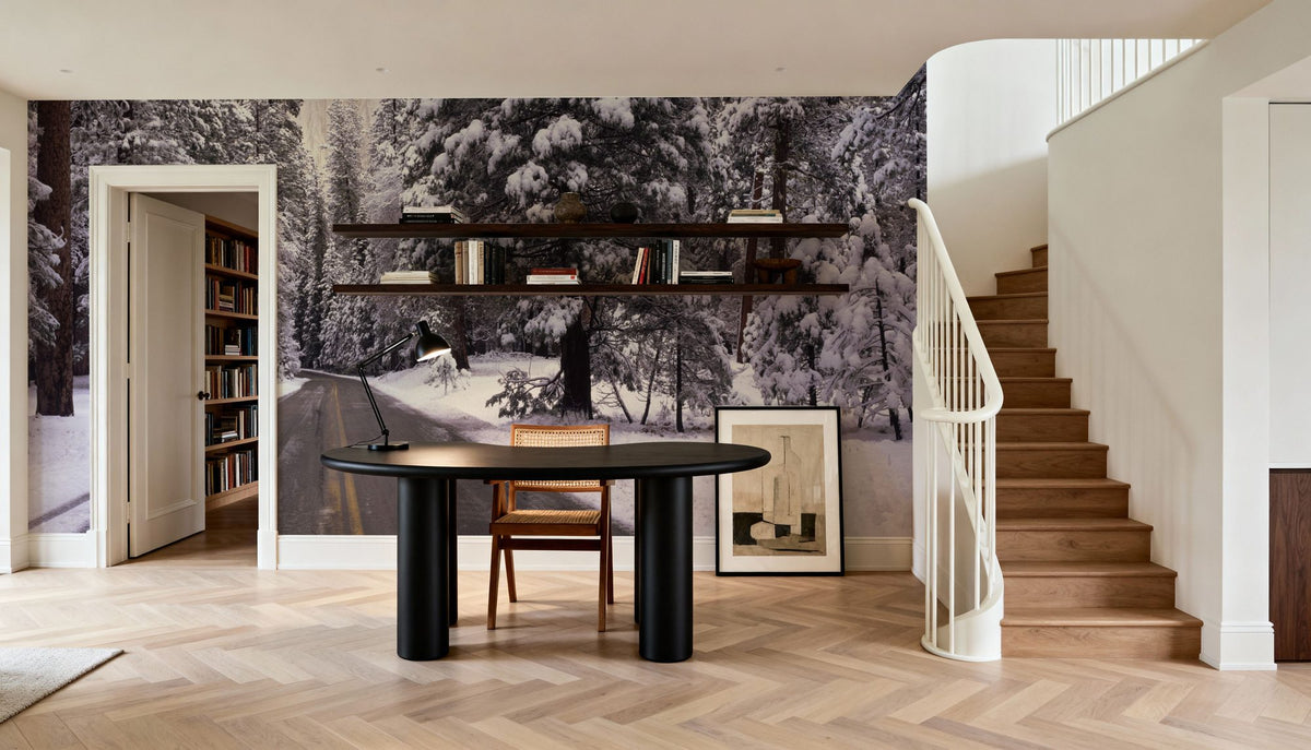 Winter's Path Mural Wallpaper - room preview 02