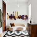 Islamabad Pakistan Skyline Purple & Gold Mural Wallpaper - room preview 02