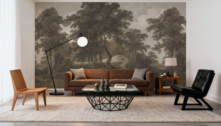 Forest Wallpaper Mural – Woodland Wall Mural – Historic Lands, Khaki