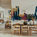 Colombo Sri Lanka Skyline Blue & Bronze Mural Wallpaper - room preview 02