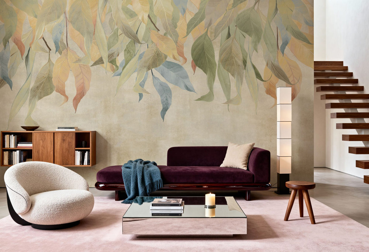 Under the Tree, Beige Mural Wallpaper - room preview 02