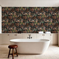Deep Sea, Graphite Mural Wallpaper - room preview 02