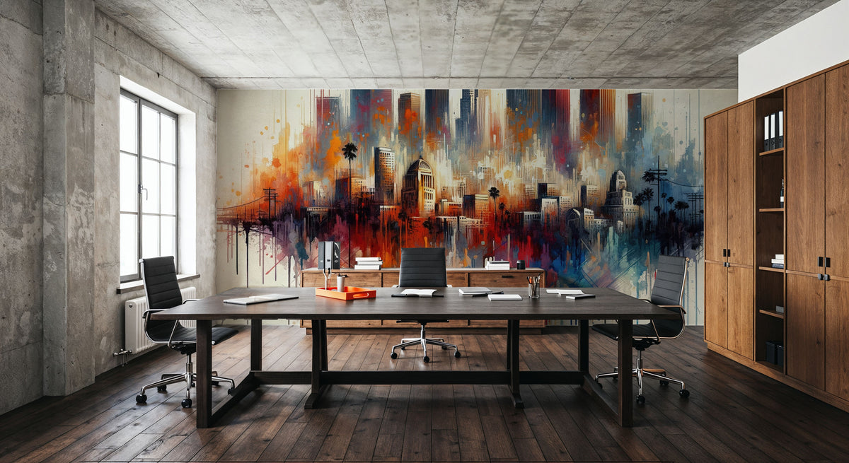Watercolor Skyline II Mural Wallpaper - room preview 02