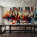 Watercolor Skyline II Mural Wallpaper - room preview 02