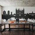 Peterborough England Skyline Black & White Mural Wallpaper - room preview 02