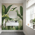 Banana Palms, Bright Green Mural Wallpaper - room preview 02