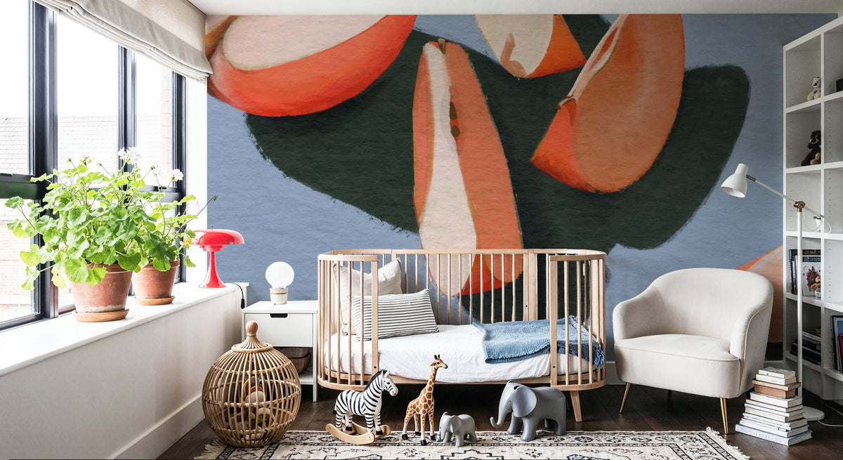 Sliced Apples Study Mural Wallpaper - room preview 02
