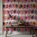 Rose Quarts Ikat Mural Wallpaper - room preview 02