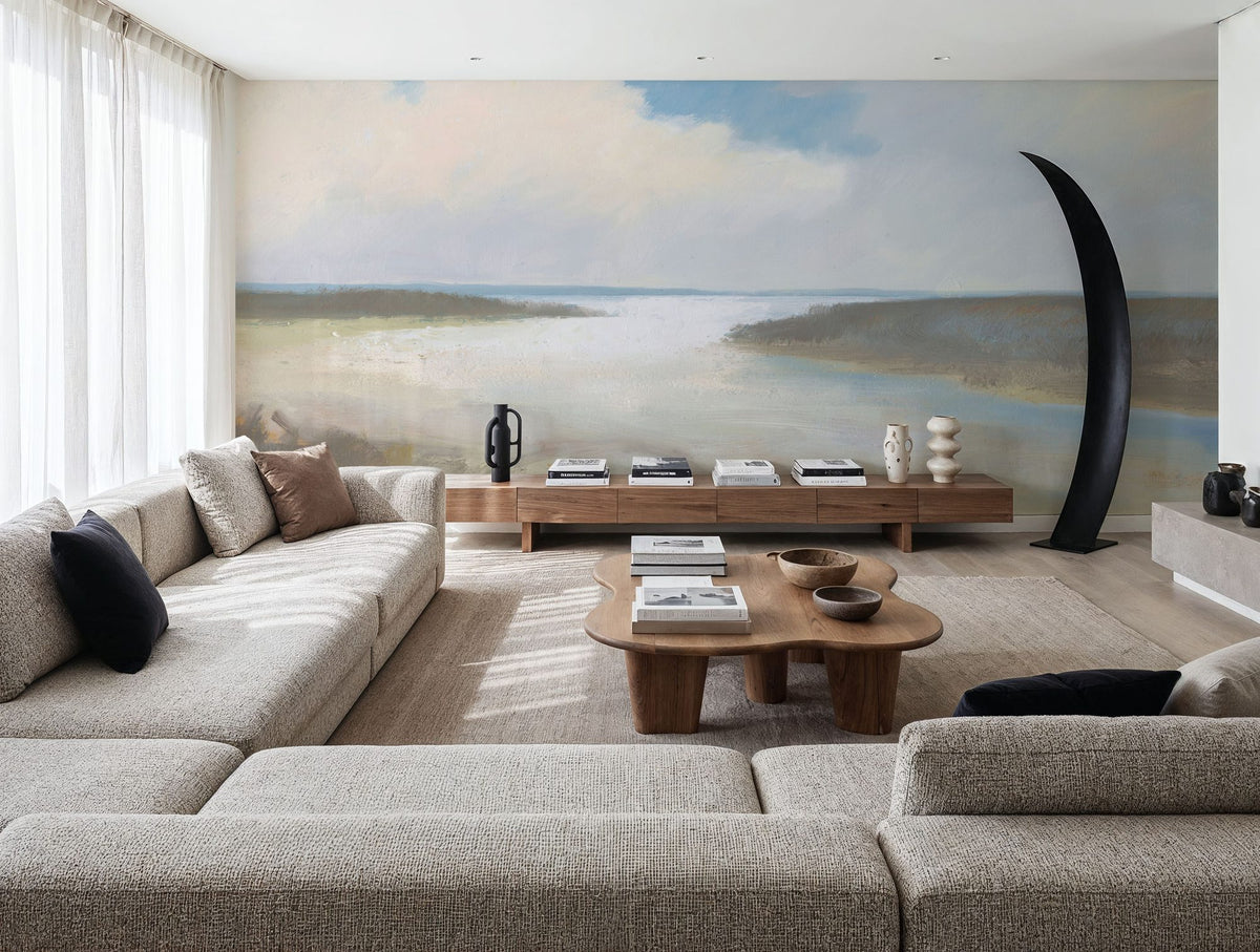 Soft Shore Mural Wallpaper - room preview 02