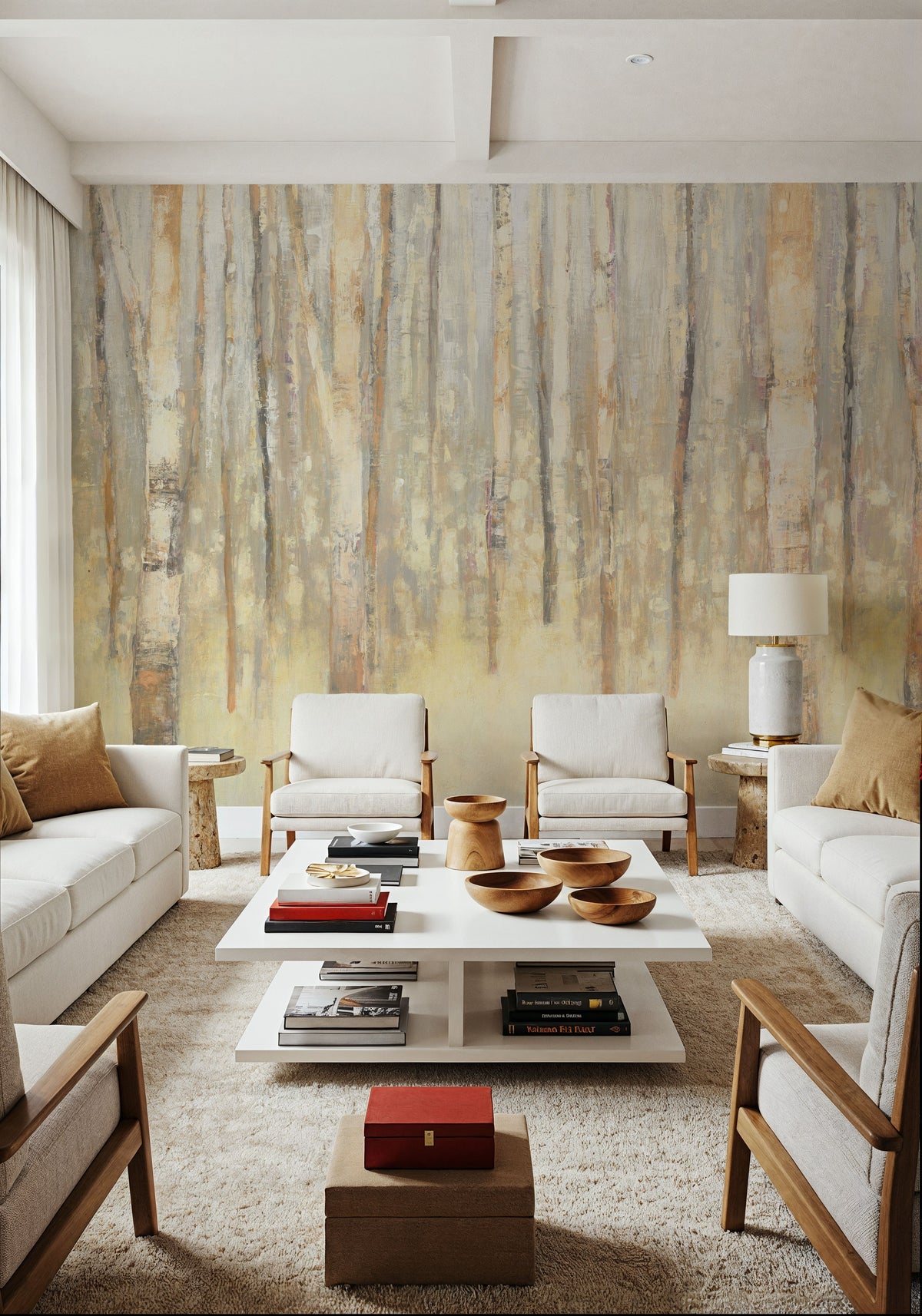 Birches in Winter Mural Wallpaper - room preview 02