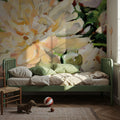 White Peony Mural Wallpaper - room preview 02