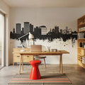 Southend-on-Sea England Skyline Black & White Mural Wallpaper - room preview 02