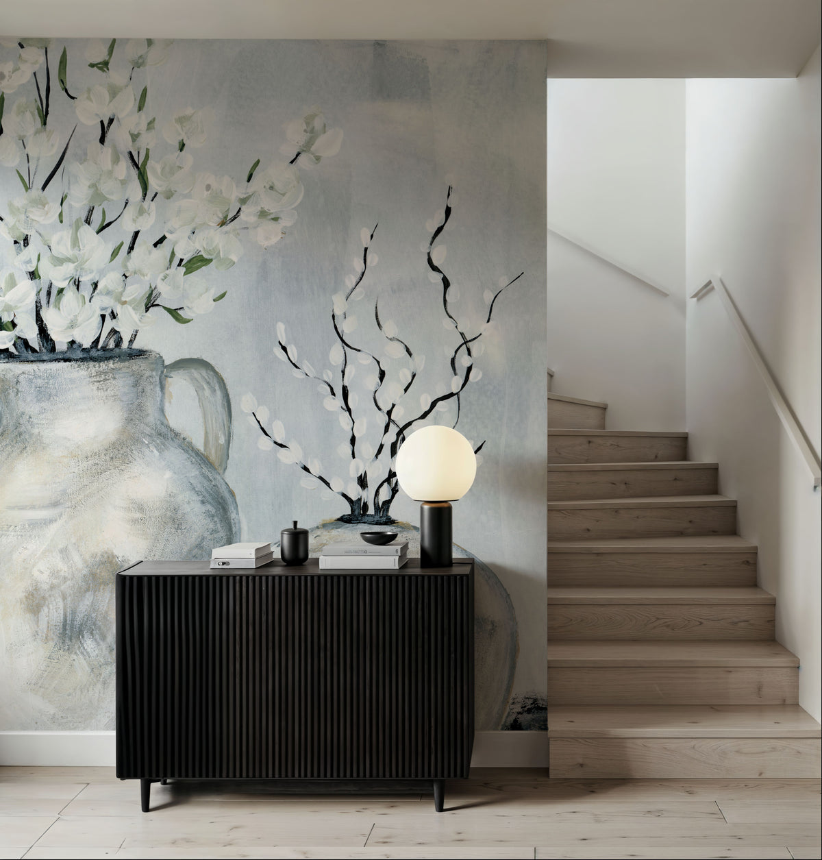 Botanicals in Pottery Mural Wallpaper - room preview 02