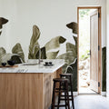 Leaves in Que Mural Wallpaper - Neutral Tone - room preview 02