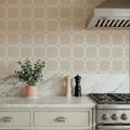 Zelij Flower Squares Mural Wallpaper - room preview 02