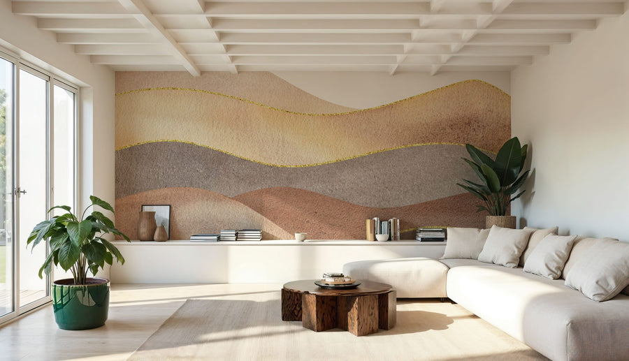 Beach Wallpaper Mural – Coastal Wall Mural – Abstract Sand Dunes