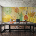 Watercolor Tulip Dream Mural Wallpaper - room preview 02