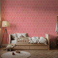 Bohemian Leaves Pink Mural Wallpaper - room preview 02
