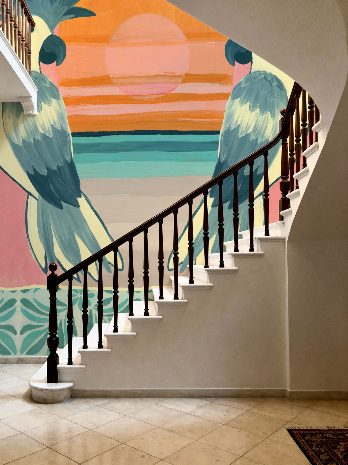 Tropical Birds II Mural Wallpaper - room preview 02