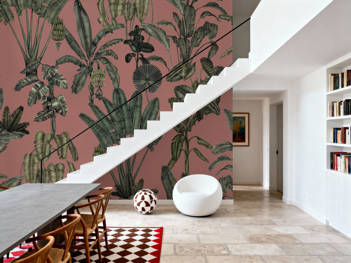 Banana Grove, Rose Mural Wallpaper - room preview 02